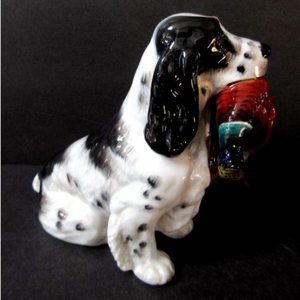 Royal Doulton Dog Cocker Spaniel with Pheasant 5-1/2" tall x 6" long Mint Cond.